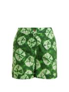 Matchesfashion.com Stella Jean - Tie Dye Print Cotton Shorts - Womens - Green
