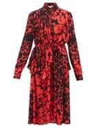 Matchesfashion.com Preen Line - Felicity Floral-print Crepe De Chine Dress - Womens - Black Red