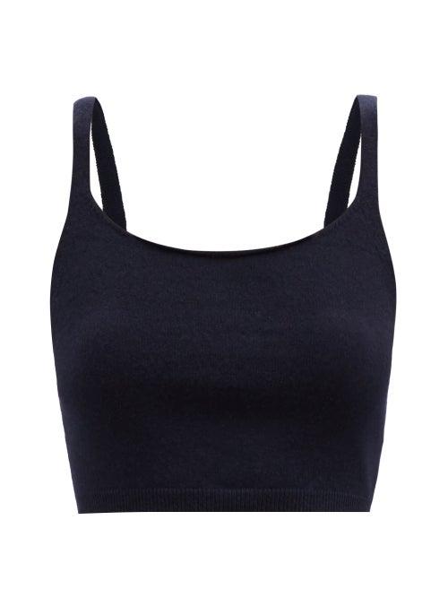 Allude - Cropped Cashmere Top - Womens - Navy