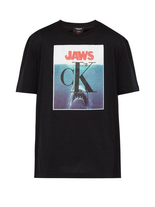 Matchesfashion.com Calvin Klein 205w39nyc - Jaws Cotton Jersey T Shirt - Mens - Black
