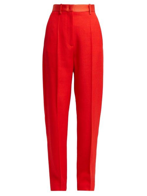 Matchesfashion.com Joseph - Electra High Waisted Wool Trousers - Womens - Red