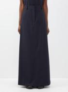 Raey - Soft Tailored Wool Maxi Skirt - Womens - Navy