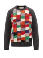 Marni - Crochet Patchwork Wool-blend Sweater - Mens - Multi