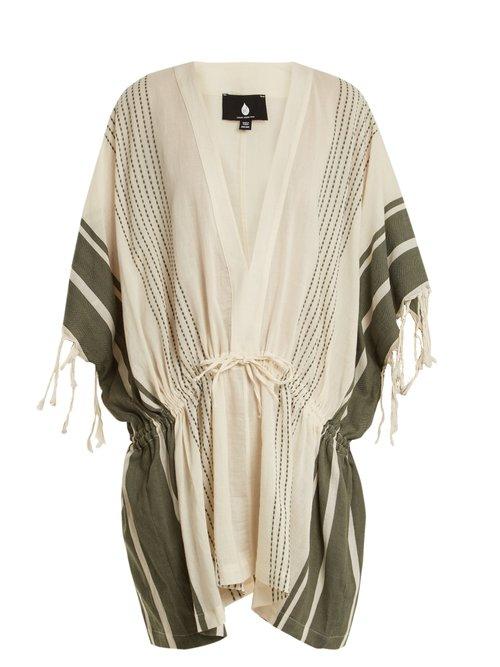 Matchesfashion.com Su - Dita Drawstring Waist Cotton Blend Kaftan - Womens - Cream Multi