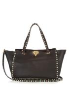 Valentino Rockstud Rolling Grained-leather Tote