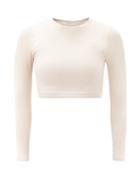 Matchesfashion.com Prism - Evoke Ribbed Stretch-jersey Cropped Top - Womens - Beige