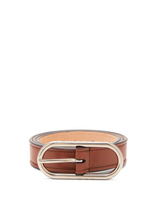 Matchesfashion.com Acne Studios - Masculine Logo Buckle Leather Belt - Womens - Tan