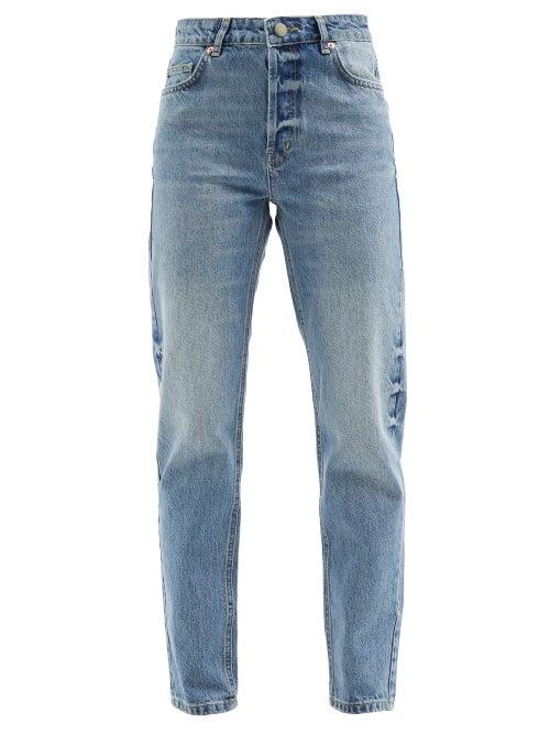 Matchesfashion.com Raey - Track High-rise Straight-leg Jeans - Womens - Light Blue