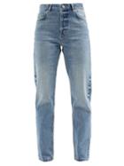 Matchesfashion.com Raey - Track High-rise Straight-leg Jeans - Womens - Light Blue
