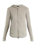 Matchesfashion.com Atm - Zip Front Cotton Blend Hooded Sweatshirt - Womens - Grey