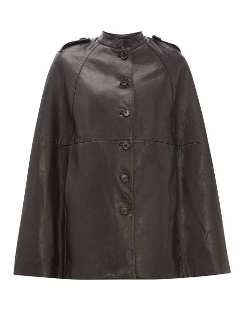 Matchesfashion.com Nili Lotan - Jentry Leather Cape - Womens - Black