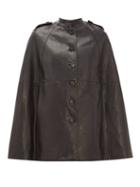 Matchesfashion.com Nili Lotan - Jentry Leather Cape - Womens - Black