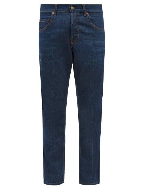 Gucci - Ciel De Nuit-embroidered Straight-leg Jeans - Mens - Blue