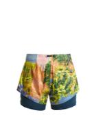 Adidas By Stella Mccartney Run Nature-print Performance Shorts
