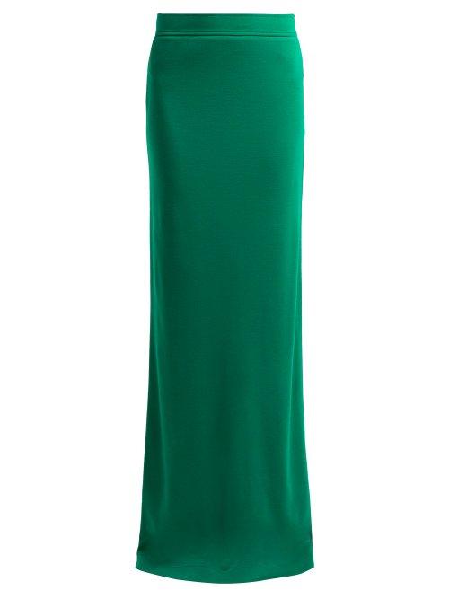 Matchesfashion.com Calvin Klein 205w39nyc - Slit Hem Wool Jersey Maxi Skirt - Womens - Dark Green