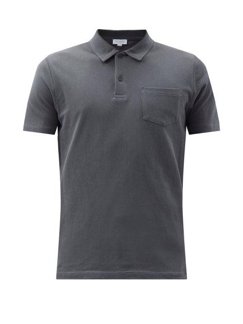 Matchesfashion.com Sunspel - Riviera Cotton-piqu Polo Shirt - Mens - Dark Grey