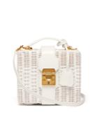 Matchesfashion.com Mark Cross - Harley Rattan Wicker And Leather Box Bag - Womens - White