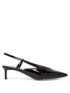 Matchesfashion.com Givenchy - Point Toe Eel Skin Slingback Pumps - Womens - Black