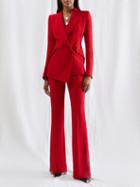 Alexander Mcqueen - Low-rise Flared Trousers - Womens - Red