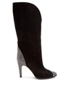 Givenchy High Snakeskin-effect Panel Suede Boots