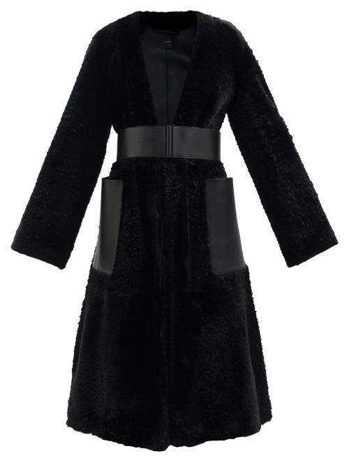 Joseph - Caelan Belted Shearling Coat - Womens - Black