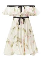 Giambattista Valli - Off-the-shoulder Floral Silk-georgette Dress - Womens - Ivory Multi