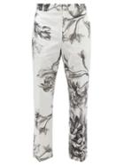 Erdem - Benedict Floral-print Cotton-blend Trousers - Mens - White Multi
