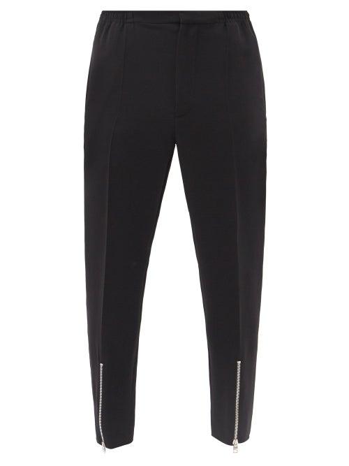 Matchesfashion.com Alexander Mcqueen - Zip-cuff Tailored Crepe Trousers - Mens - Black