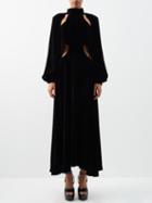Christopher Kane - Cutout Ramie-blend Velvet Gown - Womens - Black