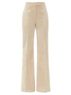 Matchesfashion.com Gabriela Hearst - Leda Flared Organic Cotton-corduroy Trousers - Womens - Beige