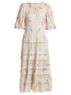 Rebecca Taylor Floral-print Crepe Midi Dress