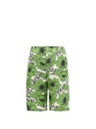 Matchesfashion.com Gucci - Poppy-print Silk Shorts - Mens - Green Multi