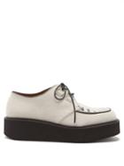 Ladies Shoes Marni - Johnny Studded Suede Creeper Shoes - Womens - White