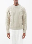 Le17septembre Homme - Cable-knit Wool-blend Sweater - Mens - Cream
