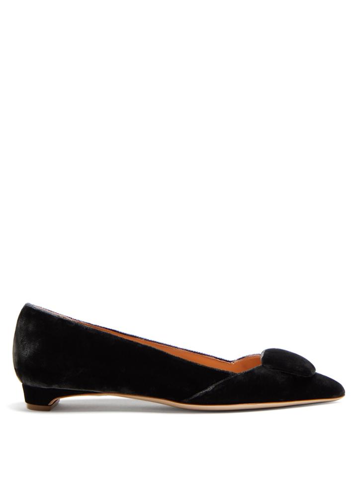 Rupert Sanderson Aga Point-toe Velvet Pumps