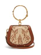 Chloé Nile Small Leather And Raffia Cross-body Bag