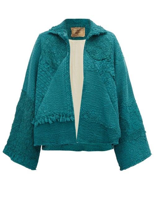Matchesfashion.com By Walid - Judy 19th Century Crochet Cotton Jacket - Womens - Blue
