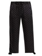 Figue Fiore Polka Dot-print Silk-satin Trousers