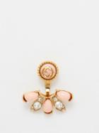 Gucci - Interlocking G Faux-pearl And Crystal Earring - Womens - Pink Multi