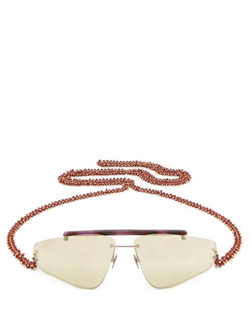 Matchesfashion.com Acne Studios - Ylari Angular Acetate Sunglasses - Womens - Purple Multi