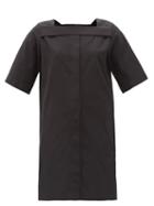 Matchesfashion.com Givenchy - Square-neck Cotton-poplin Shift Dress - Womens - Black