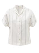 Ladies Lingerie Hanro - Urban Casuals Striped Linen-blend Shirt - Womens - Cream Stripe