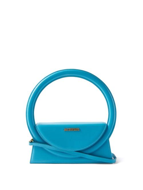 Jacquemus - Round Leather Bag - Womens - Light Blue