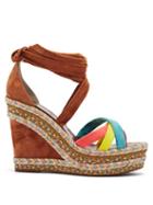 Matchesfashion.com Christian Louboutin - Lagoadonna 120 Suede Wedge Sandals - Womens - Multi