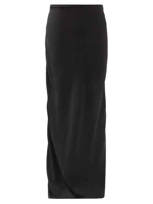 Matchesfashion.com Ann Demeulemeester - Kuiper Low-rise Satin Maxi Skirt - Womens - Black