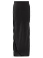 Matchesfashion.com Ann Demeulemeester - Kuiper Low-rise Satin Maxi Skirt - Womens - Black