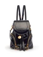 Matchesfashion.com See By Chlo - Olga Patent Leather Mini Backpack - Womens - Navy
