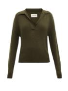Khaite - Jo V-neck Cashmere Sweater - Womens - Khaki