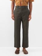 Erdem - Benedict Linen-blend Straight-leg Trousers - Mens - Green