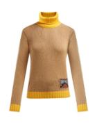 Matchesfashion.com Prada - Roll Neck Cashmere Blend Sweater - Womens - Camel